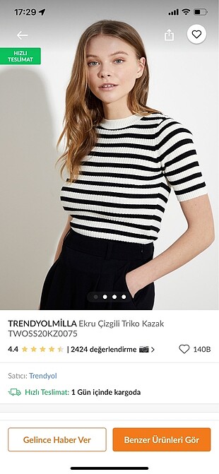 Çizgili bluz