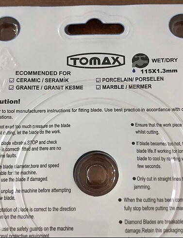 Beden Tomax 115 mm granit mermer kesici