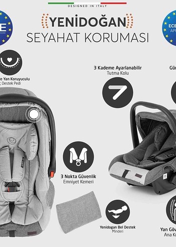 Elele Lula Travel Sistem Pusetli Bebek Arabası - Görsel 8