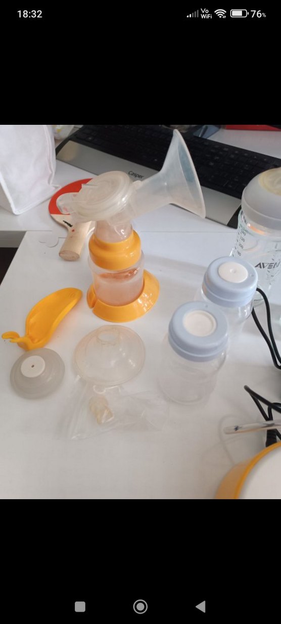 Sarı Elektrikli Göğüs Pompası ve Biberon Seti - Görsel 2