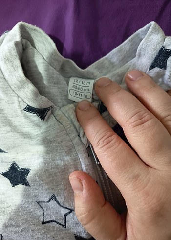 Gri Yıldız Desenli Bebek Uyku Tulumu - Görsel 2