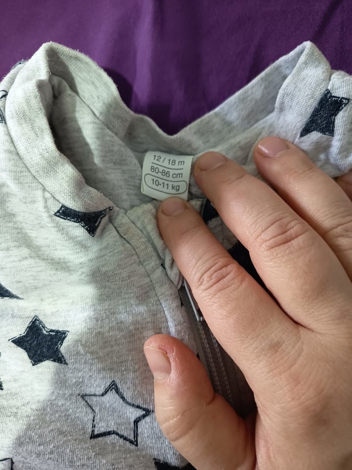 Gri Yıldız Desenli Bebek Uyku Tulumu - Görsel 2