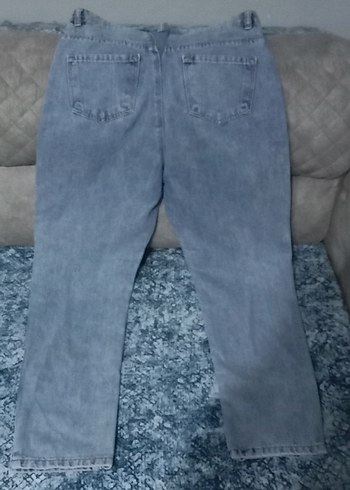 12-13 Yaş Beden gri Renk Gri Baskılı Kız Denim Pantolon