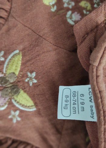 Kız bebek müslin kumaş Nakışlı Elbise - Görsel 4