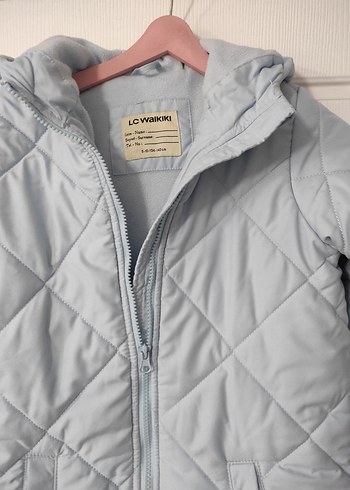 Kız Çocuk mavi Kapüşonlu Fermuarlı Mont - Görsel 2