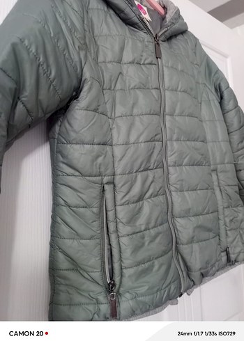 koton yeşil Fermuarlı Kadın ince mont - Görsel 3