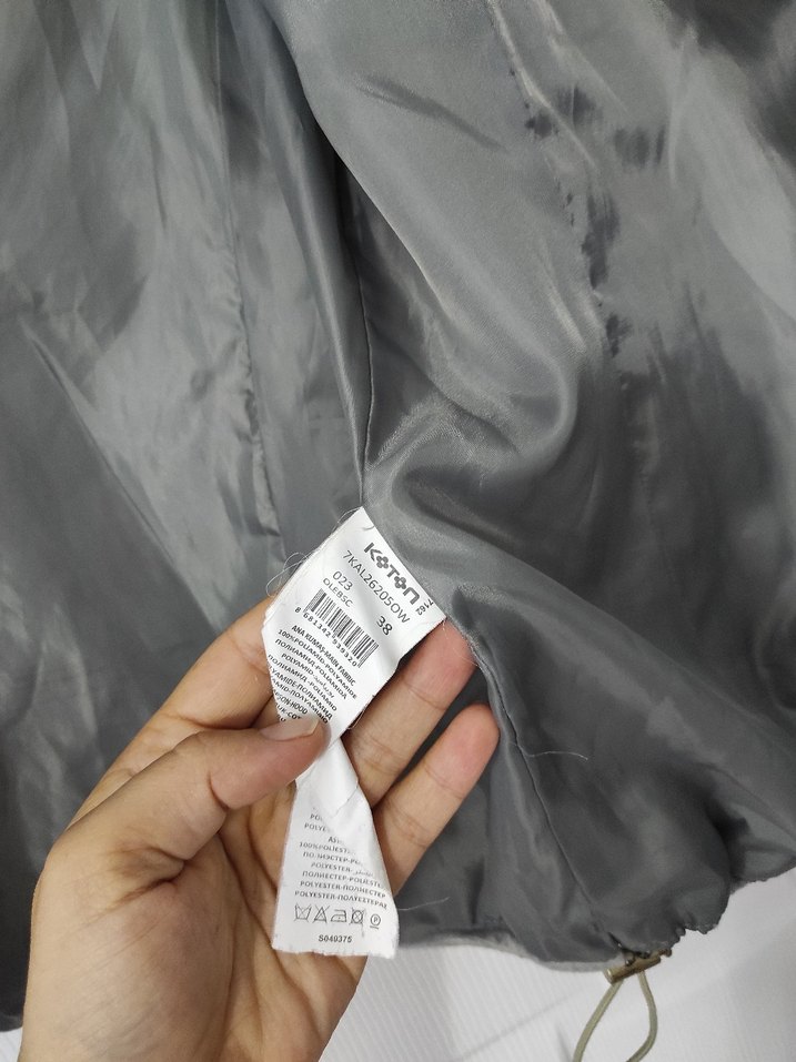 koton yeşil Fermuarlı Kadın ince mont - Görsel 4