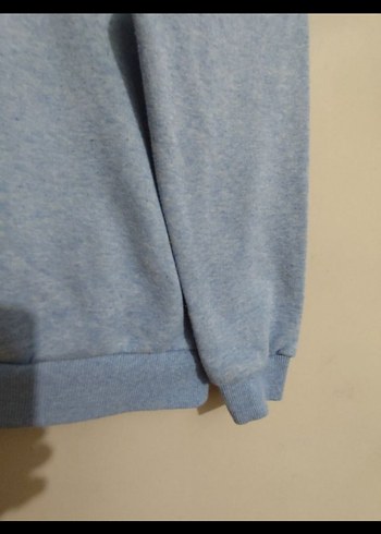 s Beden Koton Mavi Oversize Kadın Sweatshirt