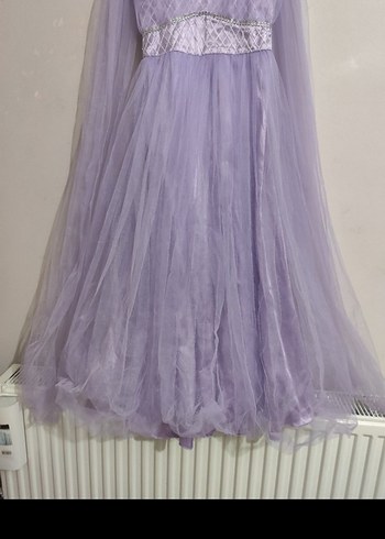 Tommito :Uzun Mor Drapeli Abiye Elbise - Görsel 7