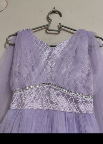 Tommito :Uzun Mor Drapeli Abiye Elbise - Görsel 6