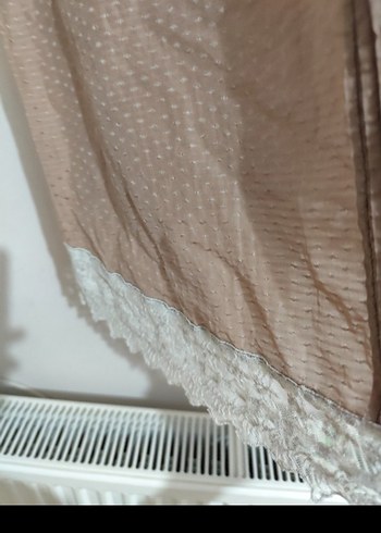 l Beden turuncu Renk Dantel Detaylı Bej Kolsuz Bohem Elbise