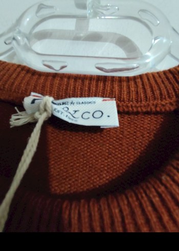 AC&CO  Kahverengi Lacivert Çizgili Erkek Kazak - Görsel 4