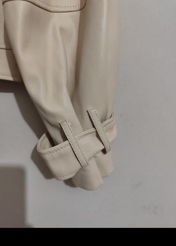 FAF kadın Denim Deri ceket - Görsel 5