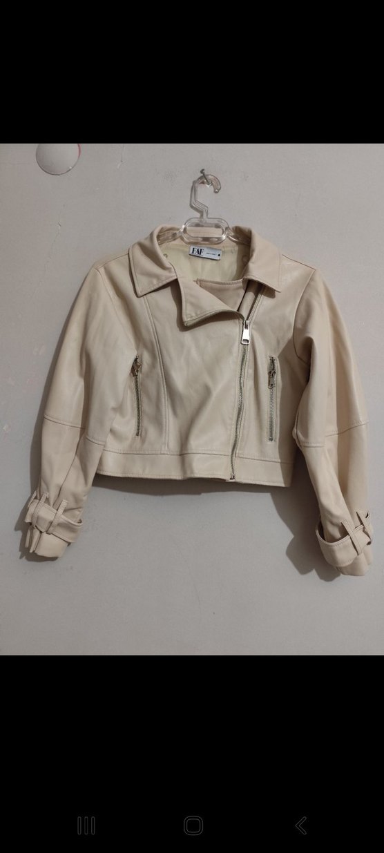 FAF kadın  Denim Deri  ceket - Görsel 2