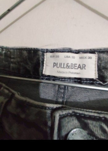 Pull &Bear Gri Bağcıklı Yırtık Denim Şort - Görsel 7
