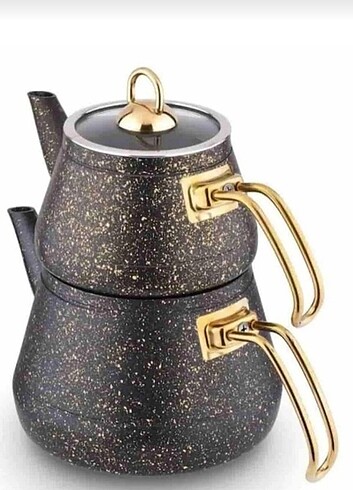 Çaydanlık çaycı granit mermer desen çaydanlık 