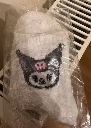 Gri Baskılı Örgü Goth Kedi kromi çorap - Görsel 4