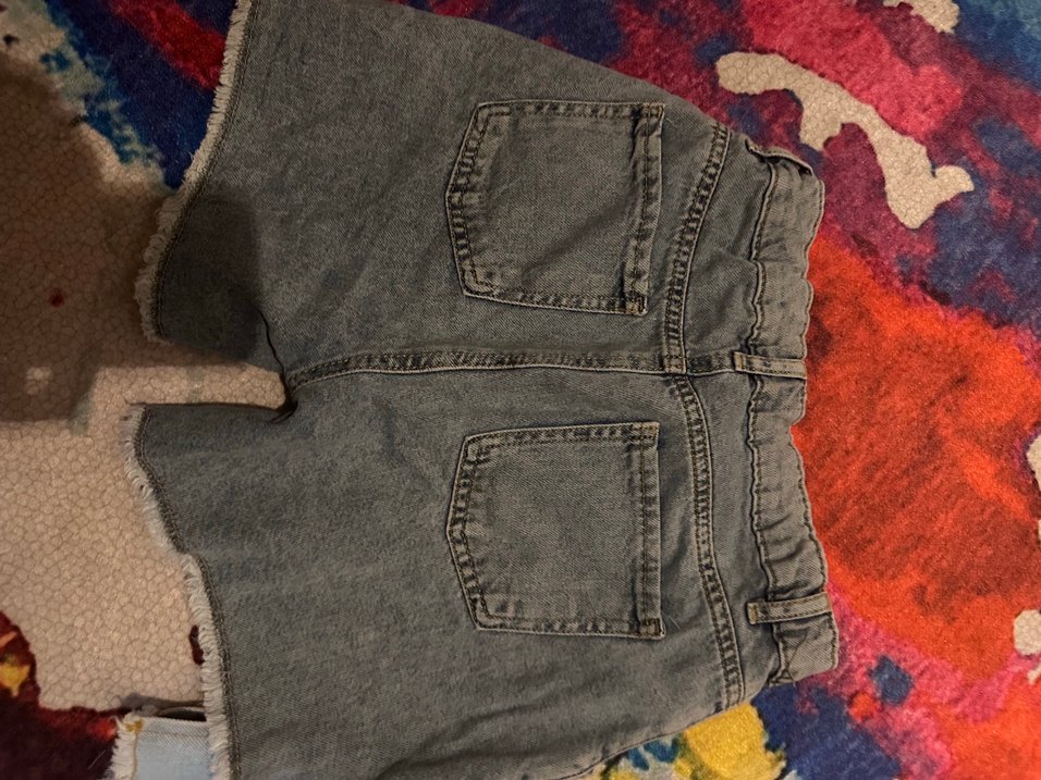 Pastel Çok Renkli Bağcıklı Denim Mini Şort - Görsel 3