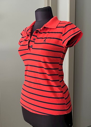 Vücuda oturan henley polo çizgili üst - Görsel 2