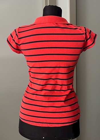 Vücuda oturan henley polo çizgili üst - Görsel 3