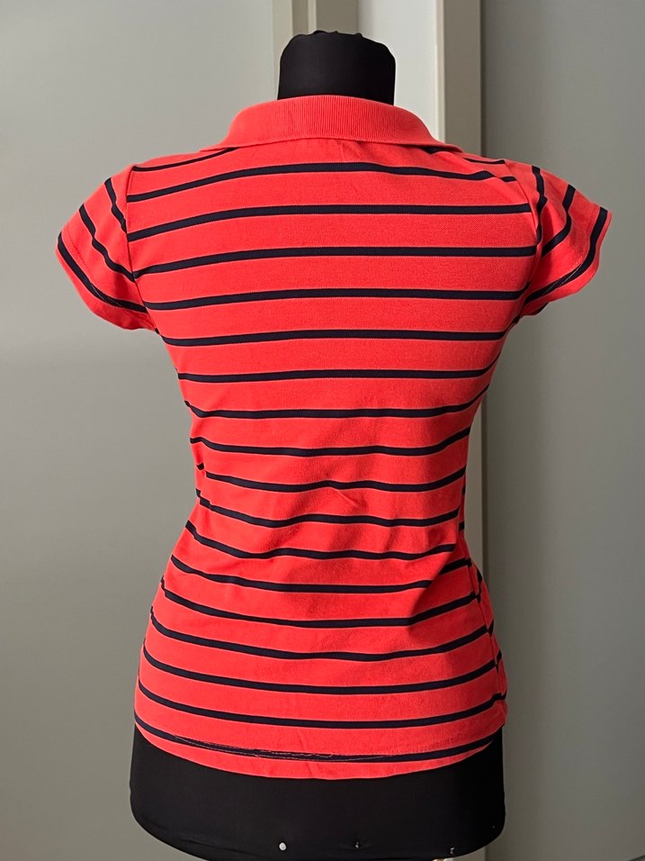 Vücuda oturan henley polo çizgili üst - Görsel 3