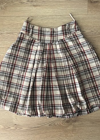 Ekose midi vintage düğmeli Etek - Görsel 4