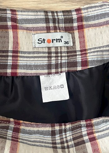 Ekose midi vintage düğmeli Etek - Görsel 5