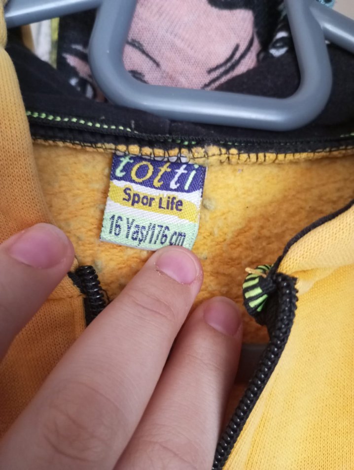 Sarı Erkek Çocuk Fermuarlı Sweatshirt - Görsel 3