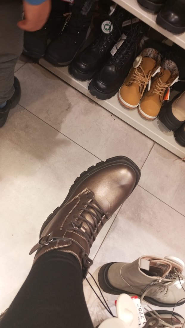 Kahverengi Deri Kadın Bot, Yüksek Topuk, Tokalı - Görsel 2