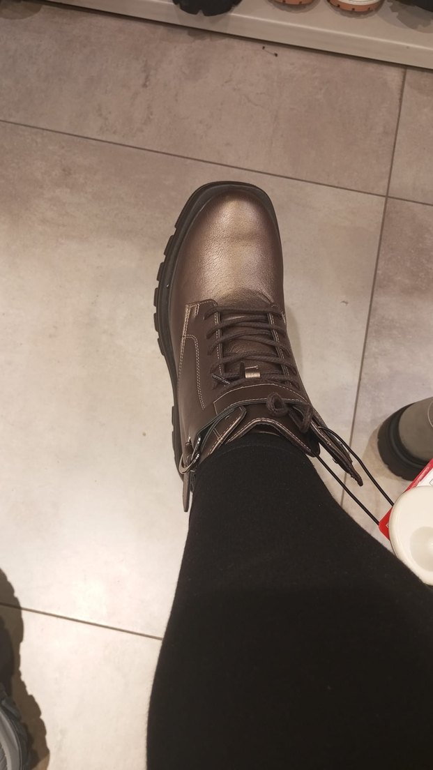 Kahverengi Deri Kadın Bot, Yüksek Topuk, Tokalı - Görsel 3