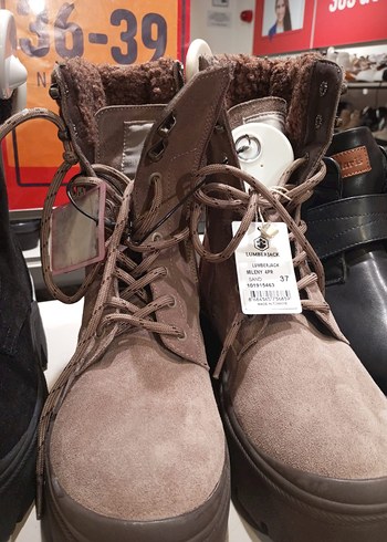 Kadın Gri Süet Platform Topuklu Bot - Görsel 2