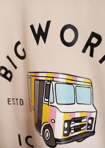 Pembe Baskılı Uzun Kollu Salaş Sweatshirt - Görsel 2