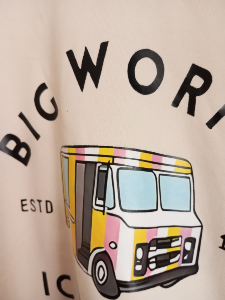 Pembe Baskılı Uzun Kollu Salaş Sweatshirt - Görsel 2