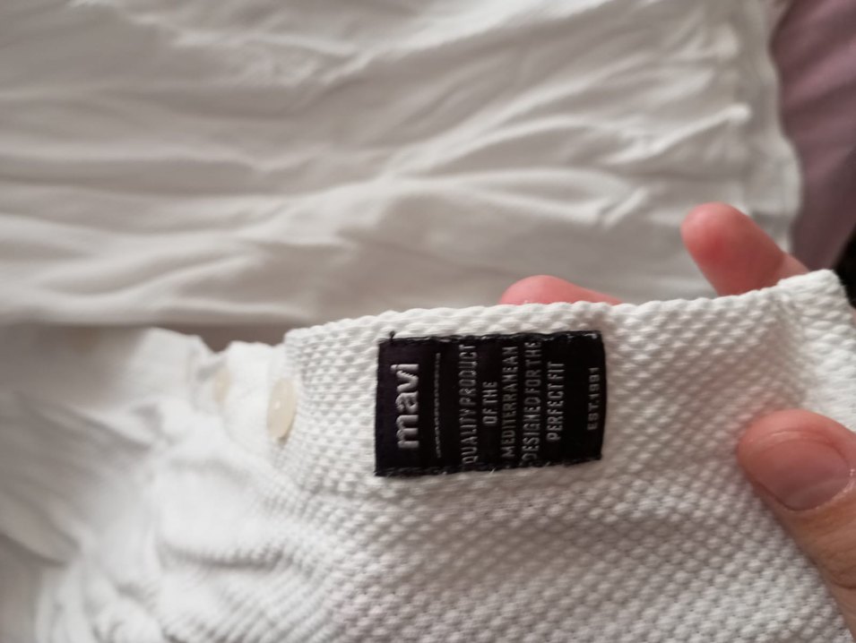 Beyaz Pilili Keten Erkek Gömlek - Görsel 2