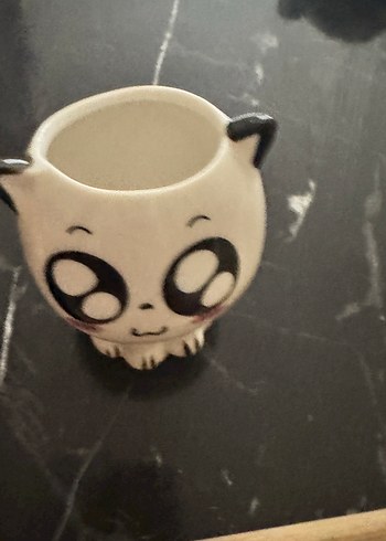 Diğer Pastel Beyaz Sevimli Kedi Figürlü saksı