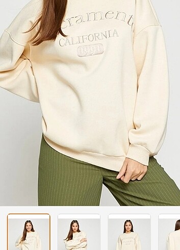 m Beden ten rengi Renk Koton overize sweatshirt