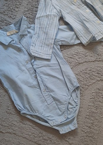 Mavi Kısa Kollu Bebek Hastane Kıyafeti - Görsel 5