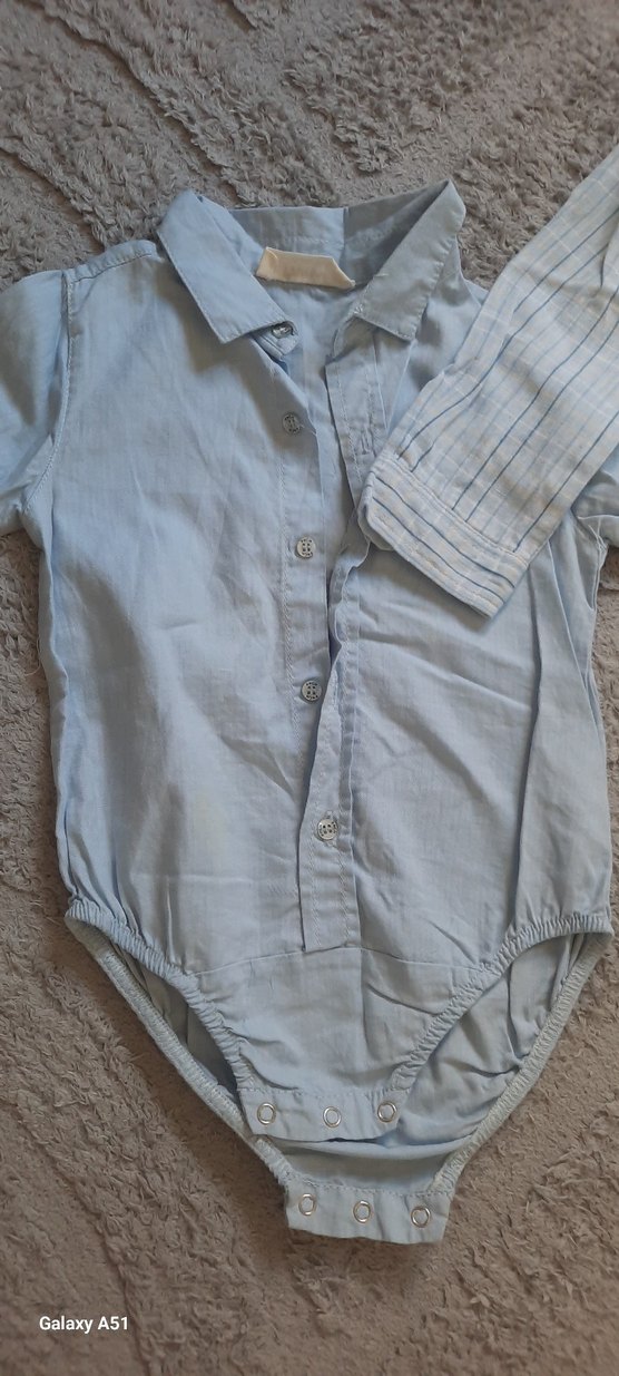 Mavi Kısa Kollu Bebek Hastane Kıyafeti - Görsel 2