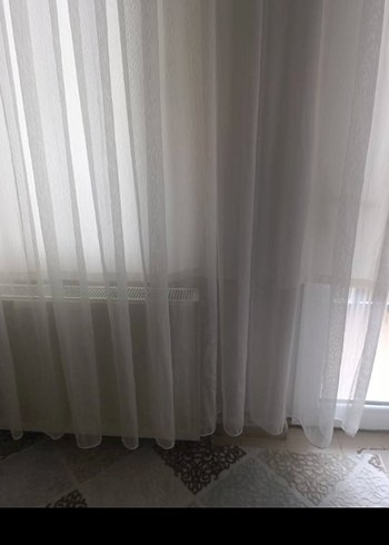 Beyaz Modern Düz Tül Perde - Görsel 2