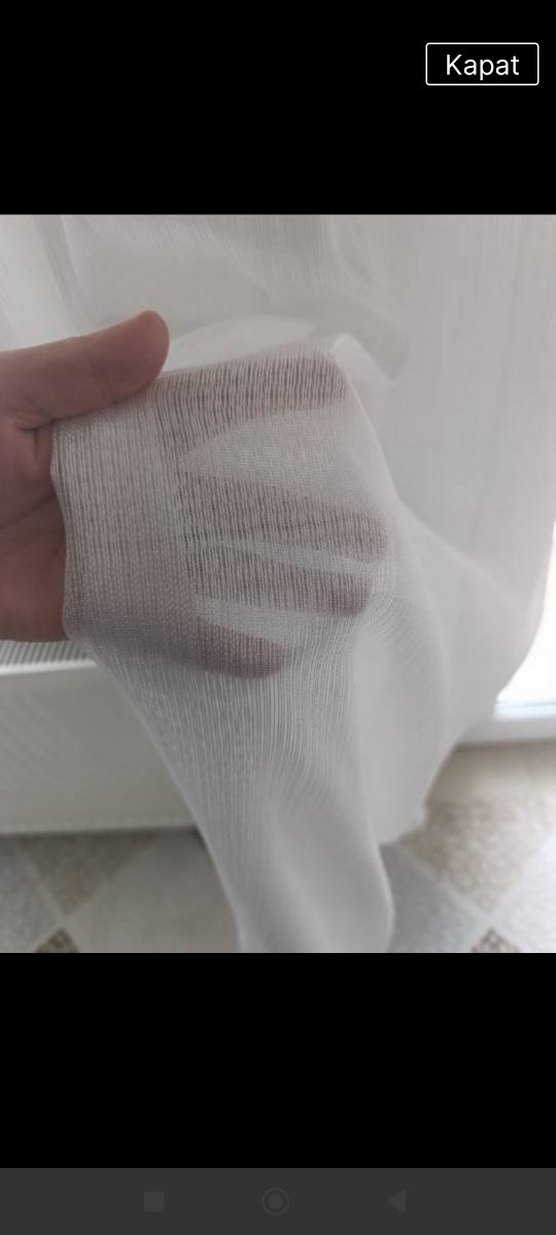 Beyaz Modern Düz Tül Perde - Görsel 3