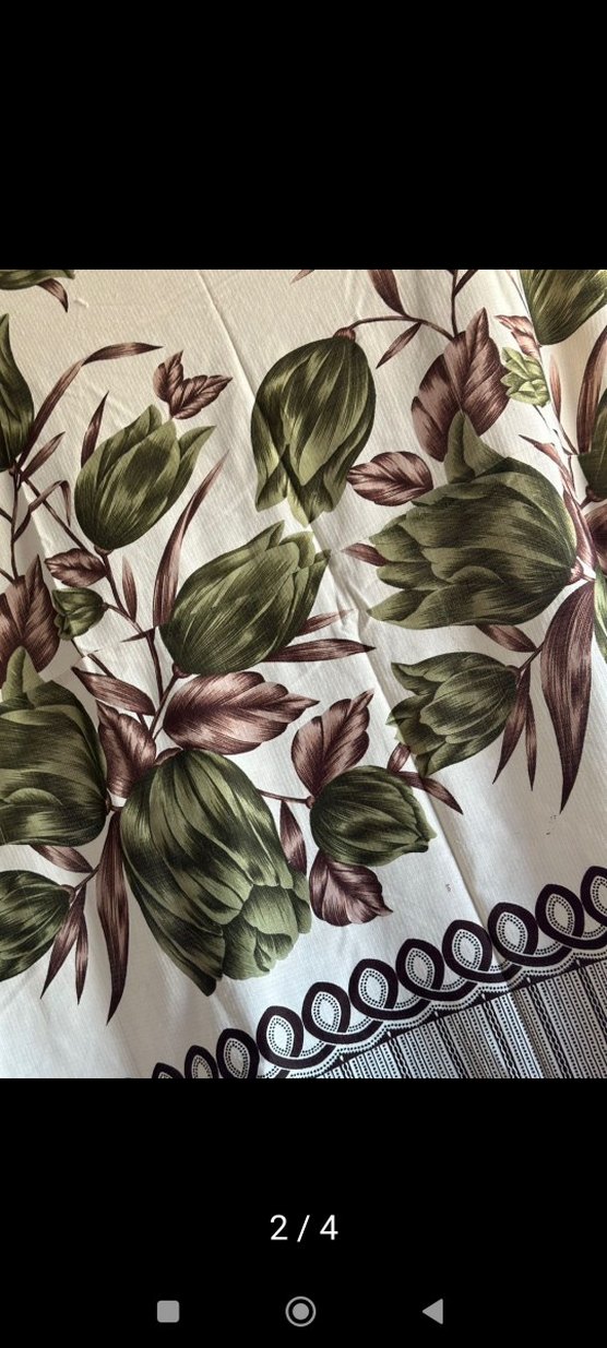 Bohem Çiçek Desenli Haki Perde - Görsel 2