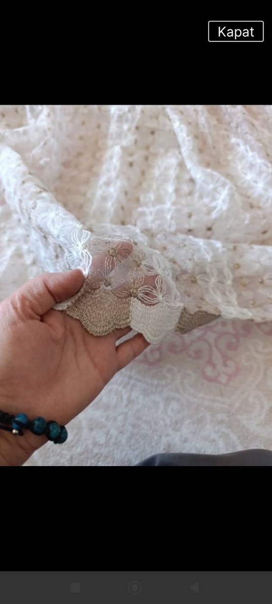 tül perde uzuluğu 2 uçuk enini 265 santim - Görsel 3