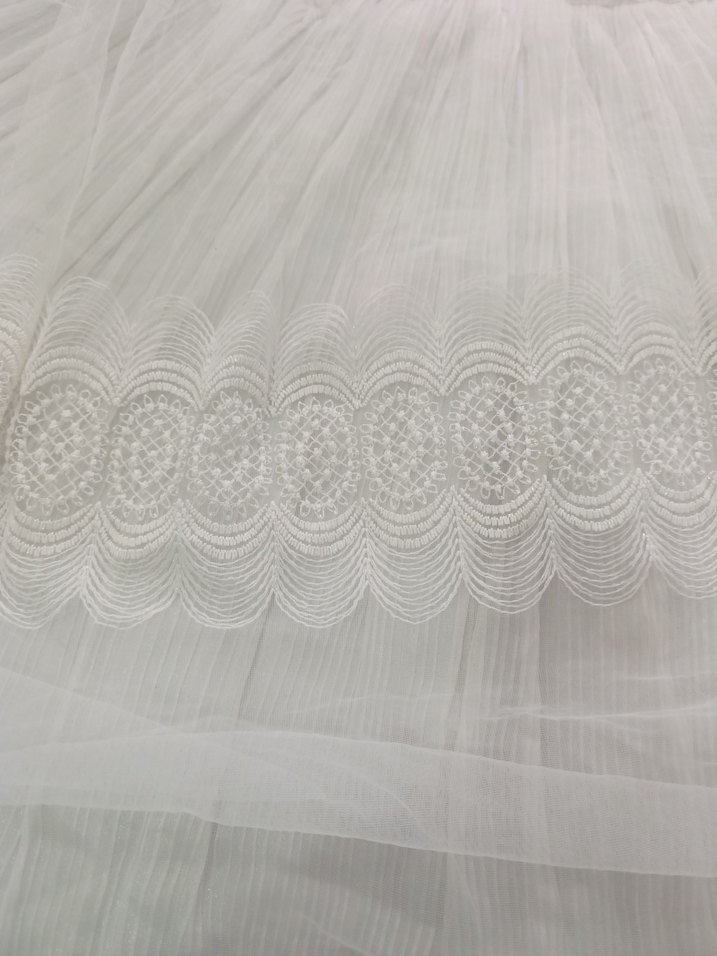 Bohem Gri Nakışlı Beyaz Tül Perde - Görsel 3