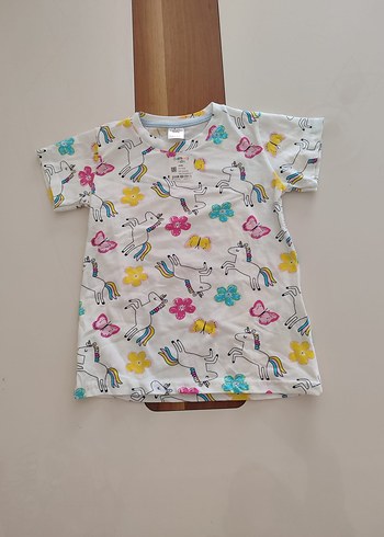 Diğer Unicorn baskılı şortlu kız çocuk pijama takımı