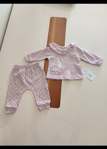 Tavşan baskılı taytlı mevsimlik kız bebek takımı