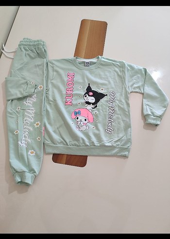 Kuromi ve my melody baskılı mevsimlik kız çocuk takımı