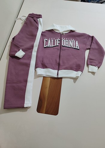 Önden fermuarlı şardonlu kız çocuk takımı - Görsel 2