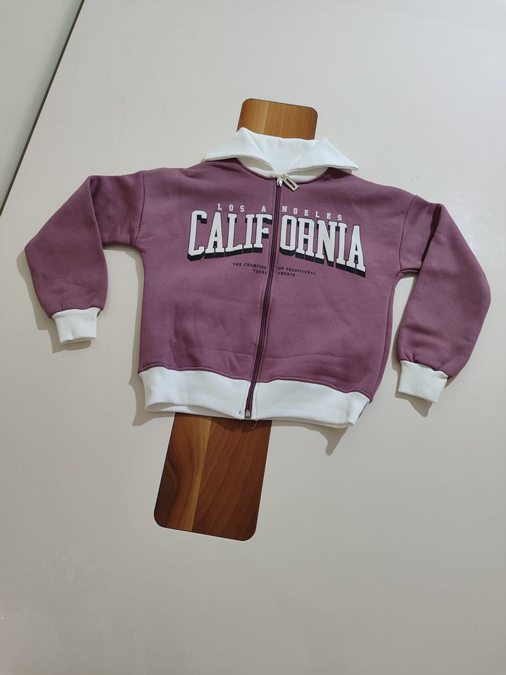 Önden fermuarlı şardonlu kız çocuk takımı - Görsel 3