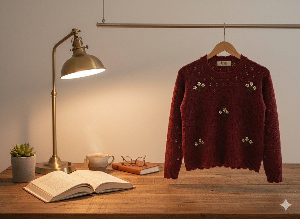 Papatya nakışlı triko kız çocuk takımı - Görsel 5