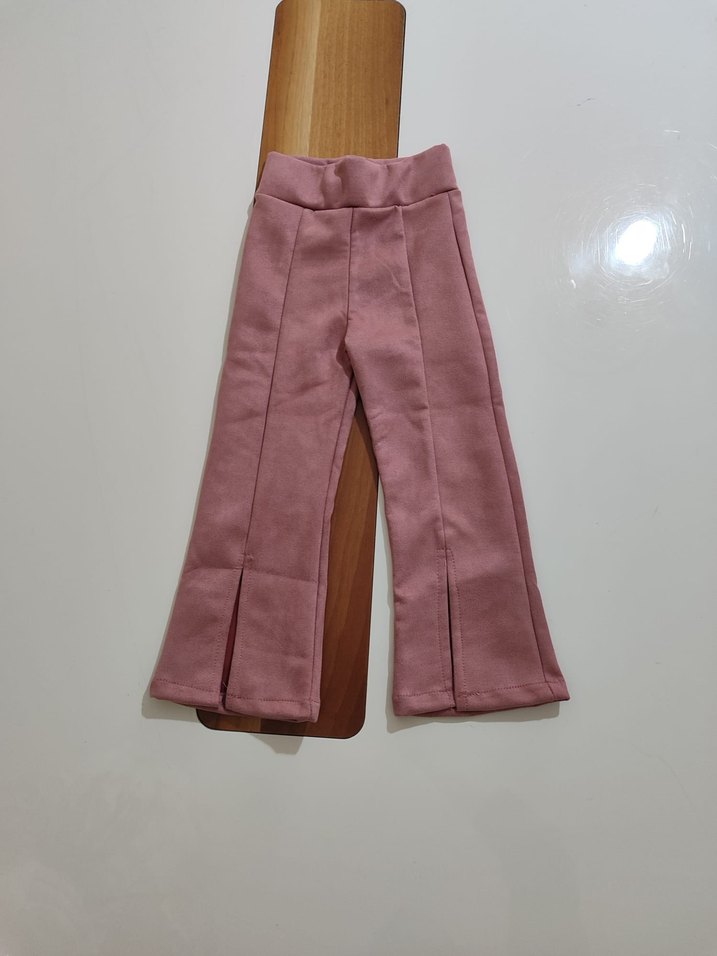 Gömlekli yırtmaçlı pantolonlu kız çocuk takımı - Görsel 3